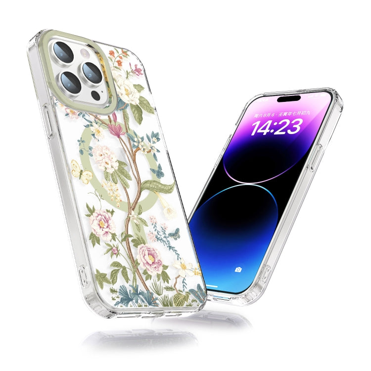 For iPhone 13 Pro Max MagSafe Magnetic TPU Phone Case(Blue Hydrangea Ball) - iPhone 13 Pro Max Cases by buy2fix | Online Shopping UK | buy2fix