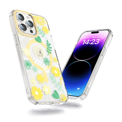For iPhone 13 Pro MagSafe Magnetic TPU Phone Case(Yellow Chrysanthemum) - iPhone 13 Pro Cases by buy2fix | Online Shopping UK | buy2fix