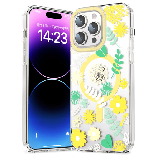 For iPhone 11 Pro Max MagSafe Magnetic TPU Phone Case(Yellow Chrysanthemum) - iPhone 11 Pro Max Cases by buy2fix | Online Shopping UK | buy2fix