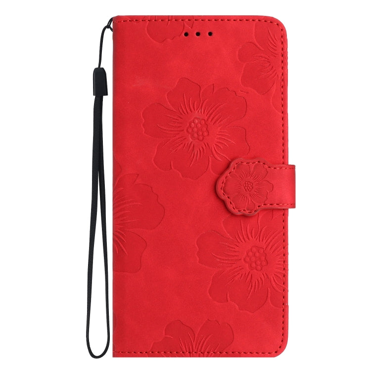 For Xiaomi Redmi 10 Flower Embossing Pattern Leather Phone Case(Red) - Xiaomi Cases by buy2fix | Online Shopping UK | buy2fix