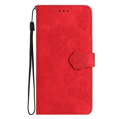 For Xiaomi Redmi 10 Flower Embossing Pattern Leather Phone Case(Red) - Xiaomi Cases by buy2fix | Online Shopping UK | buy2fix