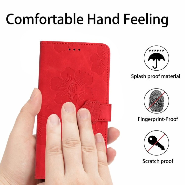 For Xiaomi Redmi 10 Flower Embossing Pattern Leather Phone Case(Red) - Xiaomi Cases by buy2fix | Online Shopping UK | buy2fix