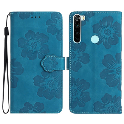 For Xiaomi Redmi Note 8T Flower Embossing Pattern Leather Phone Case(Blue) - Xiaomi Cases by buy2fix | Online Shopping UK | buy2fix