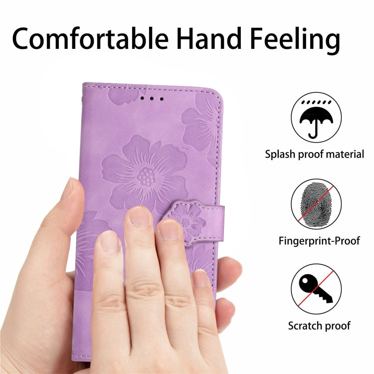 For Xiaomi Redmi Note 10 5G Flower Embossing Pattern Leather Phone Case(Purple) - Xiaomi Cases by buy2fix | Online Shopping UK | buy2fix