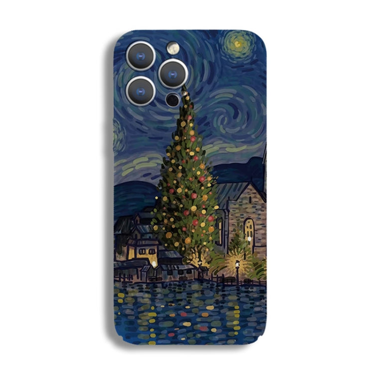 For iPhone XR Precise Hole Oil Painting Pattern PC Phone Case(Castle) - More iPhone Cases by buy2fix | Online Shopping UK | buy2fix