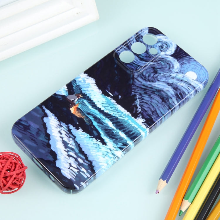 For Samsung Galaxy S22+ 5G Precise Hole Oil Painting Pattern PC Phone Case(Sea Wave) - Galaxy S22+ 5G Cases by buy2fix | Online Shopping UK | buy2fix