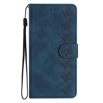 For Xiaomi 12 Pro Seven Butterflies Embossed Leather Phone Case(Blue) - 12 Pro Cases by buy2fix | Online Shopping UK | buy2fix