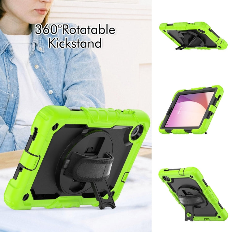 For Lenovo Tab M8 4th Gen Silicone Hybrid PC Tablet Case with Shoulder Strap(Yellow Green) - For Lenovo by buy2fix | Online Shopping UK | buy2fix