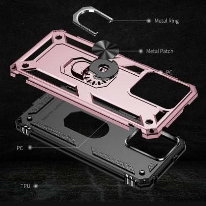 For Xiaomi Redmi Note 12 4G Global Shockproof TPU + PC Phone Case with Holder(Rose Gold) - Note 12 Cases by buy2fix | Online Shopping UK | buy2fix