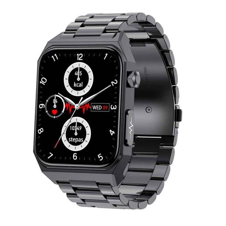 E530 1.91 inch IP68 Waterproof Steel Band Smart Watch Supports ECG / Non-invasive Blood Sugar(Black) - Smart Watches by buy2fix | Online Shopping UK | buy2fix