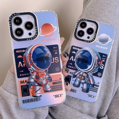 For iPhone 14 Pro Max Mechanical Astronaut Pattern TPU Phone Case(Orange) - iPhone 14 Pro Max Cases by buy2fix | Online Shopping UK | buy2fix