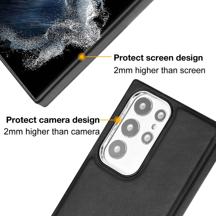 For Samsung Galaxy S22 Ultra 5G Leather Texture Full Coverage Phone Case(Black) - Galaxy S22 Ultra 5G Cases by buy2fix | Online Shopping UK | buy2fix