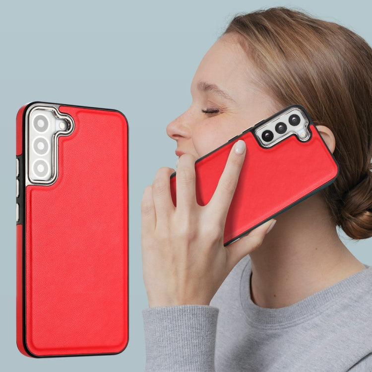 For Samsung Galaxy S23+ Leather Texture Full Coverage Phone Case(Red) - Galaxy S23+ 5G Cases by buy2fix | Online Shopping UK | buy2fix