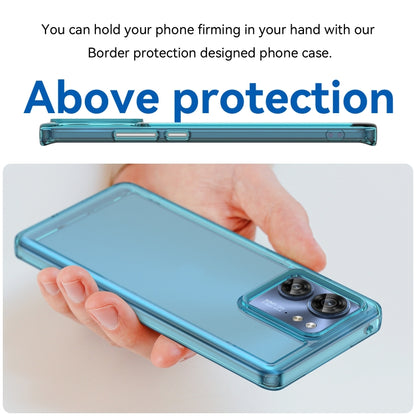 For Motorola Edge 40 Candy Series TPU Phone Case(Transparent Blue) - Motorola Cases by buy2fix | Online Shopping UK | buy2fix