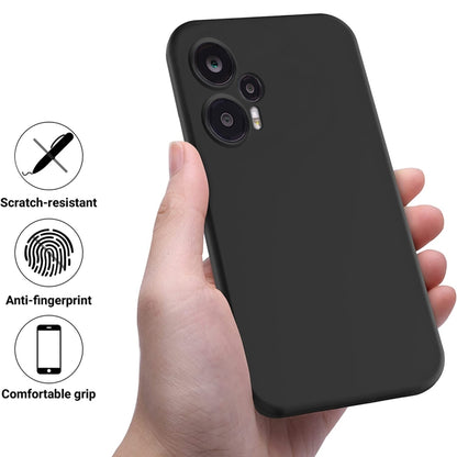 For Xiaomi Poco F5 5G / Note 12 Turbo Pure Color Liquid Silicone Shockproof Phone Case(Black) - Xiaomi Cases by buy2fix | Online Shopping UK | buy2fix