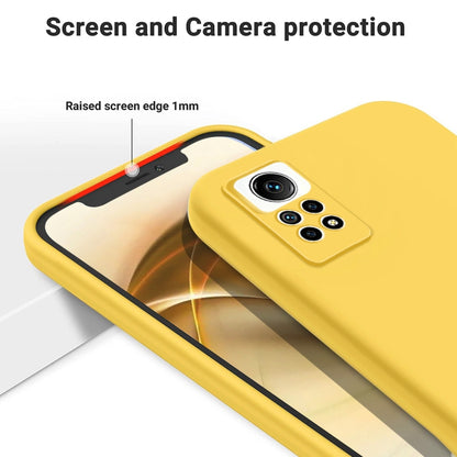 For Xiaomi Redmi Note 12 Pro 4G Pure Color Liquid Silicone Shockproof Phone Case(Yellow) - Xiaomi Cases by buy2fix | Online Shopping UK | buy2fix