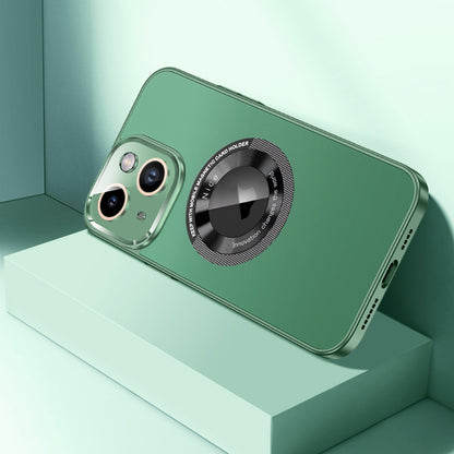 For iPhone 14 CD Texture MagSafe Magnetic Phone Case(Dark Green) - iPhone 14 Cases by buy2fix | Online Shopping UK | buy2fix