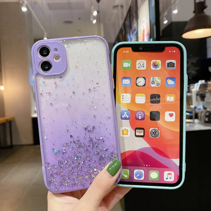 For iPhone 11 Starry Gradient Glitter Powder TPU Phone Case(Yellow) - iPhone 11 Cases by buy2fix | Online Shopping UK | buy2fix