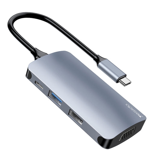 Yesido HB16 7 in 1 USB-C / Type-C Ports Multifunctional Docking Station HUB Adapter - USB HUB by Yesido | Online Shopping UK | buy2fix