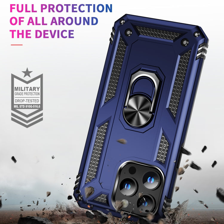 For iPhone 15 Pro Max Shockproof TPU + PC Phone Case with Holder(Blue) - iPhone 15 Pro Max Cases by buy2fix | Online Shopping UK | buy2fix