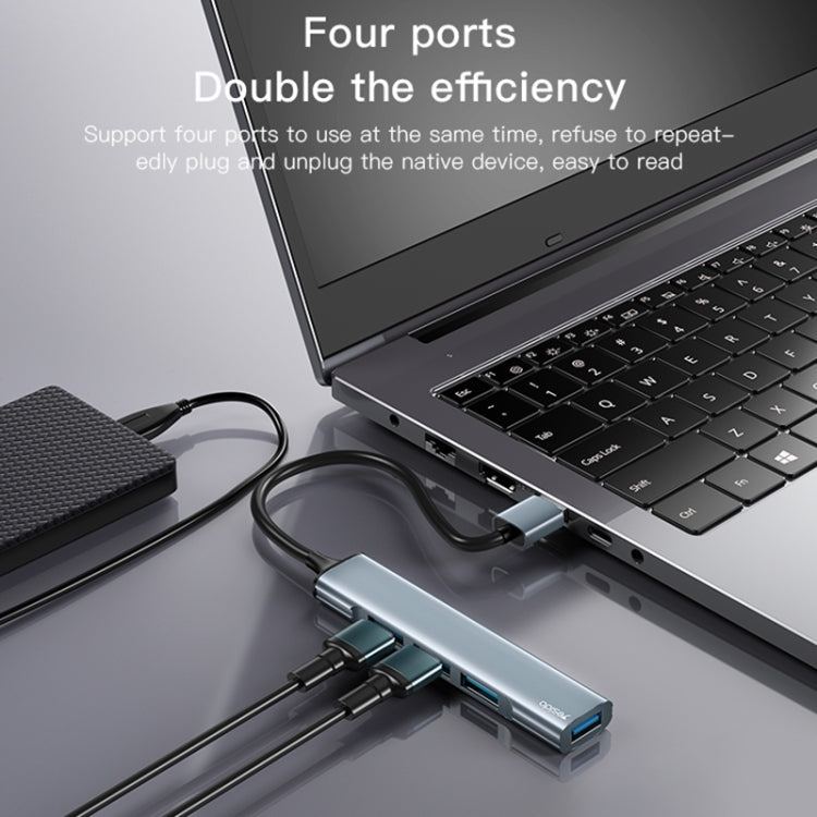Yesido HB18 4 in 1 USB Multifunctional Docking Station HUB Adapter - USB HUB by Yesido | Online Shopping UK | buy2fix