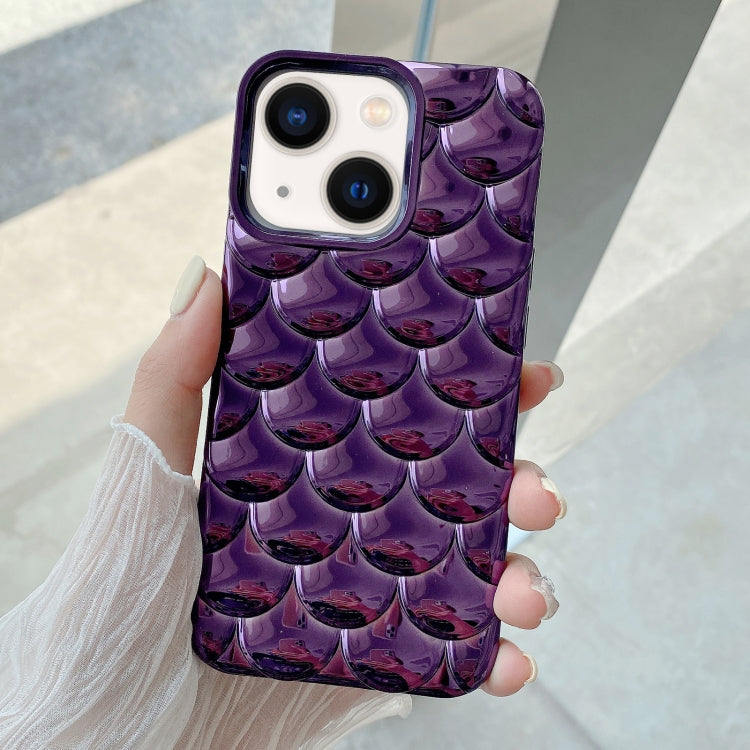 For iPhone 14 3D Scale Style TPU Phone Case(Deep Purple) - iPhone 14 Cases by buy2fix | Online Shopping UK | buy2fix