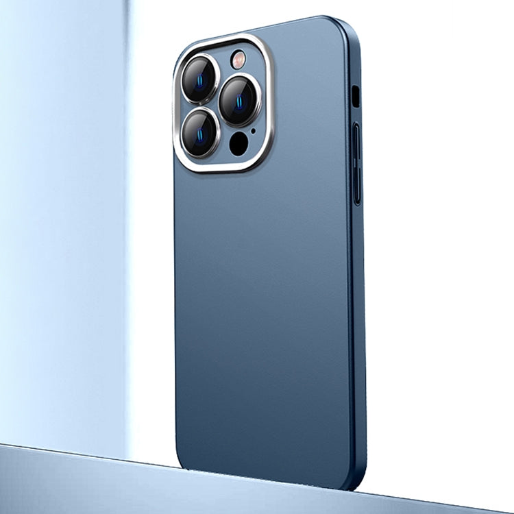 For iPhone 12 Pro Frosted Metal Material Phone Case with Lens Protection(Dark Blue) - iPhone 12 / 12 Pro Cases by buy2fix | Online Shopping UK | buy2fix