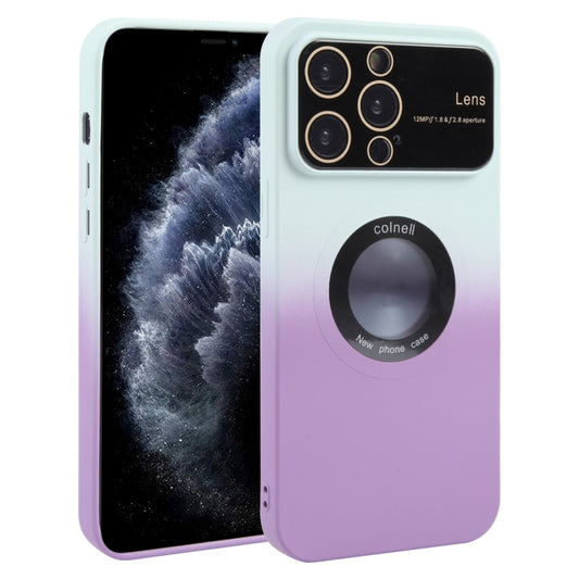 For iPhone 11 Pro Max Gradient Silicone Shockproof Magsafe Phone Case with Lens Film(White Purple) - iPhone 11 Pro Max Cases by buy2fix | Online Shopping UK | buy2fix