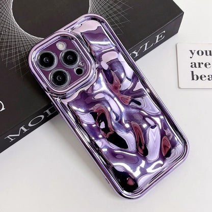 For iPhone 12 Pro Electroplating Meteorite Texture TPU Phone Case(Purple) - iPhone 12 / 12 Pro Cases by buy2fix | Online Shopping UK | buy2fix