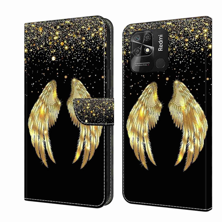 For Xiaomi Redmi 10C Crystal 3D Shockproof Protective Leather Phone Case(Golden Wings) - Xiaomi Cases by buy2fix | Online Shopping UK | buy2fix