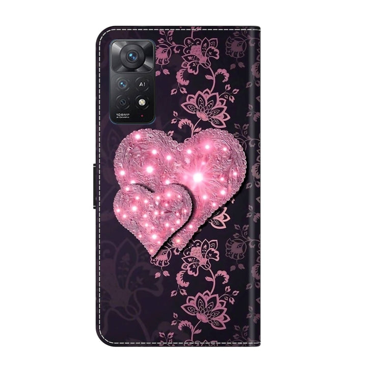 For Xiaomi Redmi Note 11 Pro 5G / 4G Global Crystal 3D Shockproof Protective Leather Phone Case(Lace Love) - Xiaomi Cases by buy2fix | Online Shopping UK | buy2fix