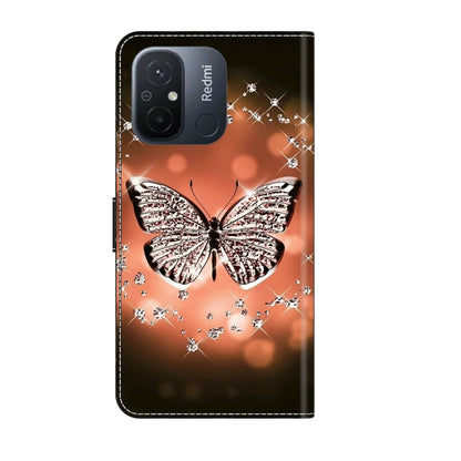 For Xiaomi Redmi 11A 4G / Redmi 12C Global Crystal 3D Shockproof Protective Leather Phone Case(Crystal Butterfly) - Xiaomi Cases by buy2fix | Online Shopping UK | buy2fix