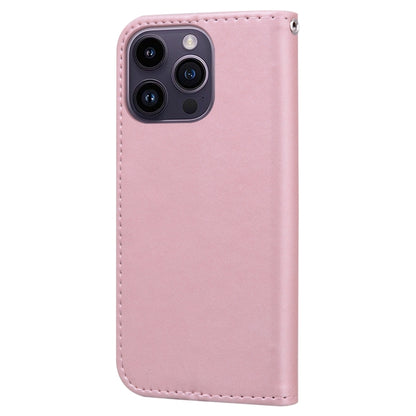 For iPhone 15 Pro Max Cartoon Buckle Horizontal Flip Leather Phone Case(Pink) - iPhone 15 Pro Max Cases by buy2fix | Online Shopping UK | buy2fix
