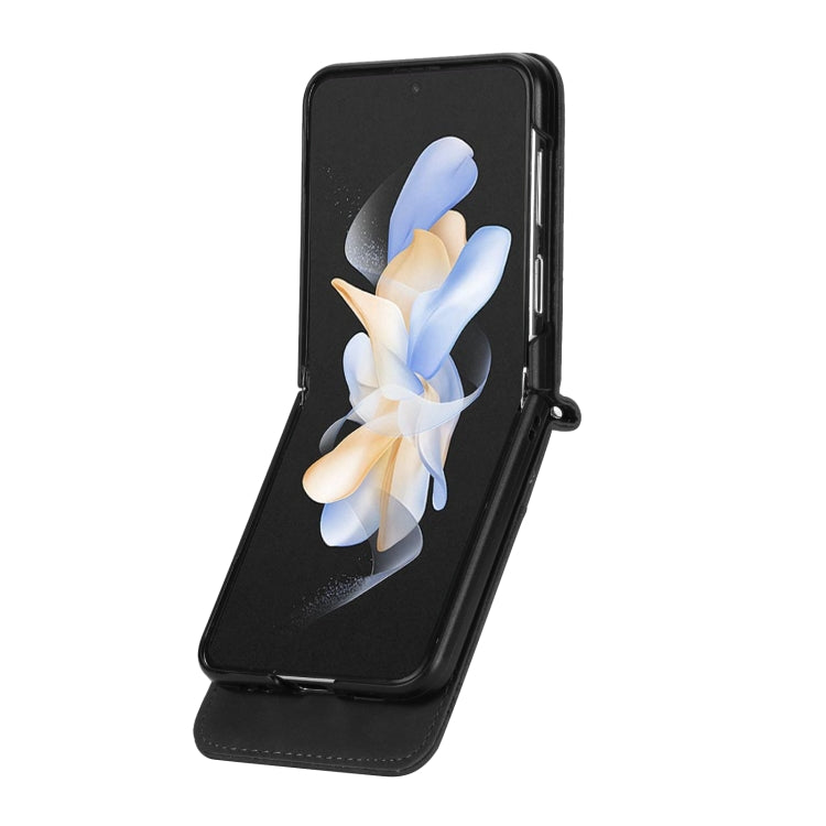 For Samsung Galaxy Z Flip5 Dierfeng Dream Line TPU + PU Leather Phone Case(Black) - Galaxy Z Flip5 Cases by buy2fix | Online Shopping UK | buy2fix