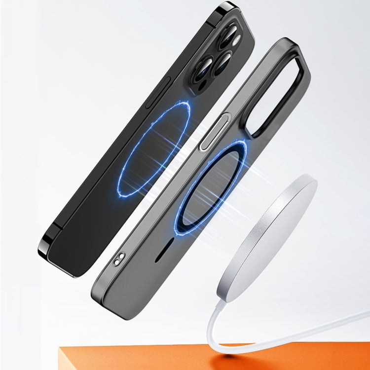 For iPhone 14 Pro High Transparency MagSafe Ice Fog Phone Case(Translucent Gray) - iPhone 14 Pro Cases by buy2fix | Online Shopping UK | buy2fix