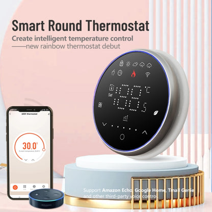 BHT-6001GBLW 95-240V AC 16A Smart Round Thermostat Electric Heating LED Thermostat With WiFi(White) - Thermostat & Thermometer by buy2fix | Online Shopping UK | buy2fix