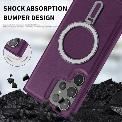 For Samsung Galaxy S23 5G MagSafe Magnetic Holder Phone Case(Purple) - Galaxy S23 5G Cases by buy2fix | Online Shopping UK | buy2fix