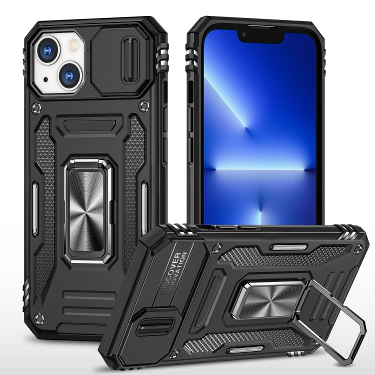 For iPhone 15 Plus Armor PC + TPU Camera Shield Phone Case(Black) - iPhone 15 Plus Cases by buy2fix | Online Shopping UK | buy2fix