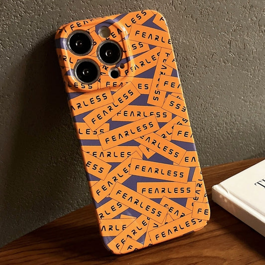 For iPhone 12 Pro Max Painted Pattern Precise Hole PC Phone Case(Orange Label) - iPhone 12 Pro Max Cases by buy2fix | Online Shopping UK | buy2fix