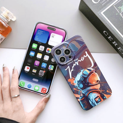 For iPhone 12 Painted Pattern Precise Hole PC Phone Case(Comics Umbrella Boy) - iPhone 12 / 12 Pro Cases by buy2fix | Online Shopping UK | buy2fix