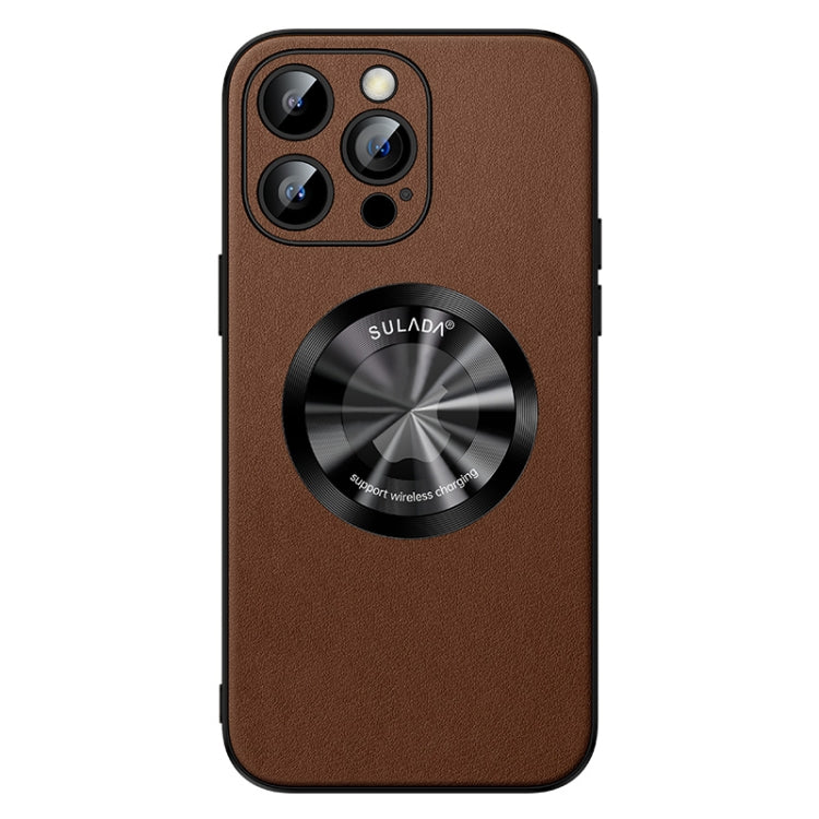 For iPhone 12 Pro Max SULADA Microfiber Leather MagSafe Magnetic Phone Case(Brown) - iPhone 12 Pro Max Cases by SULADA | Online Shopping UK | buy2fix