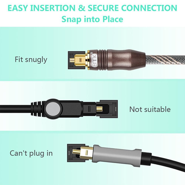 20m EMK OD6.0mm Toslink Square Port to Square Port TV Digital Audio Optical Fiber Connecting Cable - Audio Optical Cables by EMK | Online Shopping UK | buy2fix