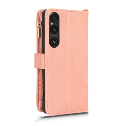 For Sony Xperia 1Ⅴ Litchi Texture Zipper Leather Phone Case(Pink) - Sony Cases by buy2fix | Online Shopping UK | buy2fix