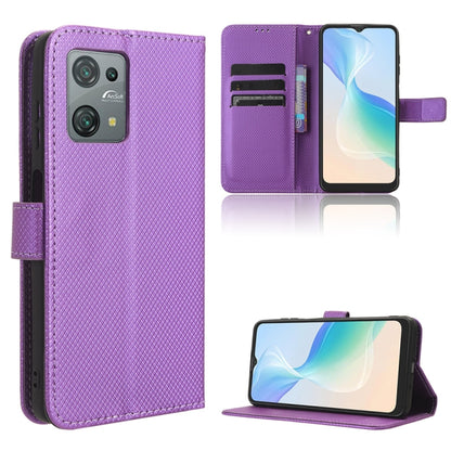 For Blackview Oscal C30 / C30 Pro Diamond Texture Leather Phone Case(Purple) - More Brand by buy2fix | Online Shopping UK | buy2fix