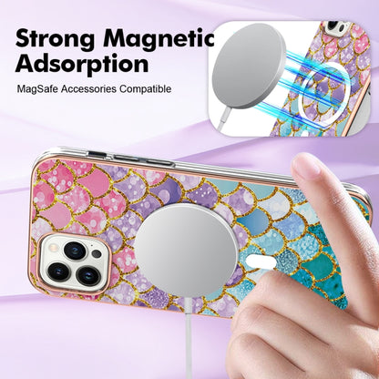 For iPhone 15 Pro Marble Pattern Dual-side IMD Magsafe TPU Phone Case(Colorful Scales) - iPhone 15 Pro Cases by buy2fix | Online Shopping UK | buy2fix