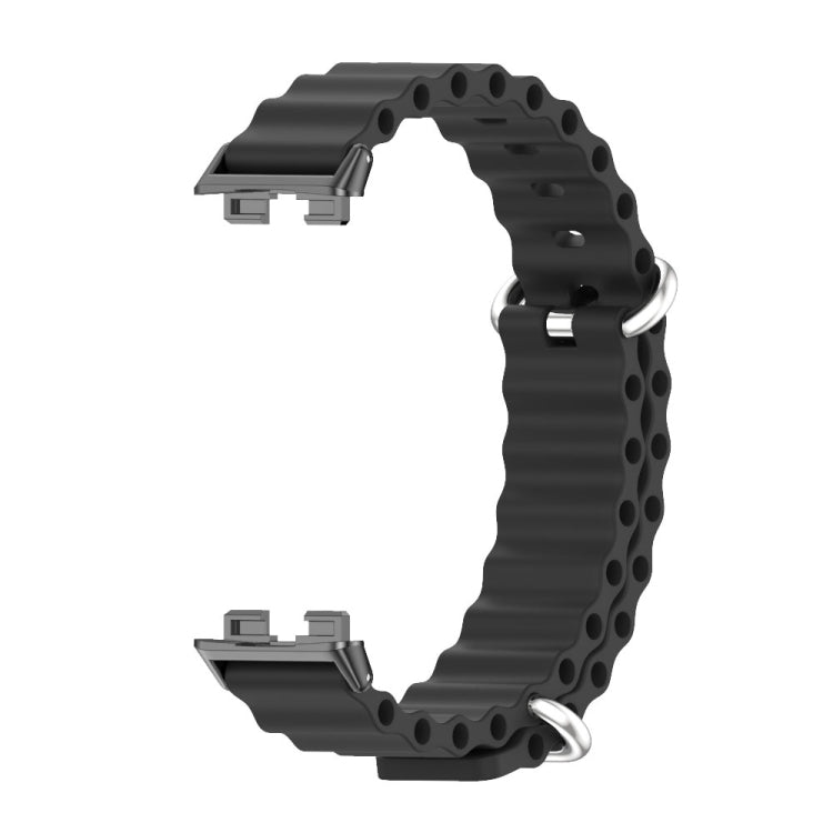 For Huawei Band 8 / 9 Mijobs Marine Silicone Breathable Watch Band(Black) - Watch Bands by MIJOBS | Online Shopping UK | buy2fix