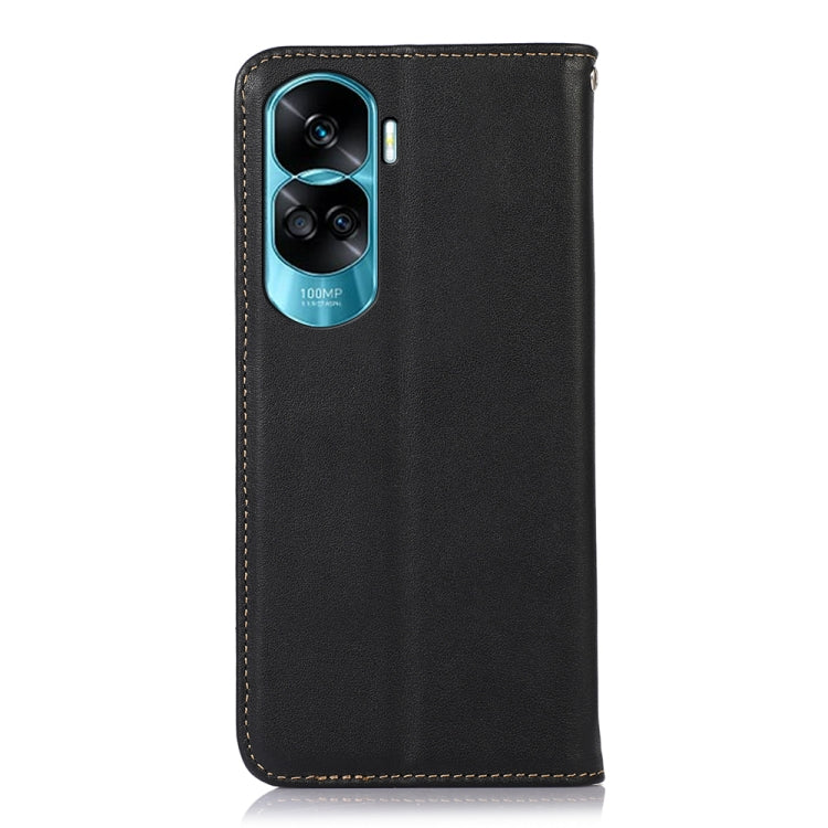 For Honor 90 Lite 5G / X50i KHAZNEH Nappa Top Layer Cowhide Leather Phone Case(Black) - Honor Cases by buy2fix | Online Shopping UK | buy2fix