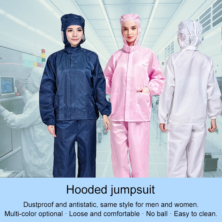 Striped Anti-static Split Hood Dust-proof Work Suit, Size:XL(Navy Blue) - Protective Clothing by buy2fix | Online Shopping UK | buy2fix