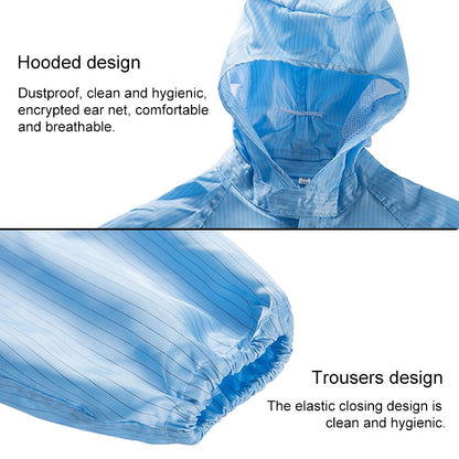 Striped Anti-static Split Hood Dust-proof Work Suit, Size:XXL(Yellow) - Protective Clothing by buy2fix | Online Shopping UK | buy2fix