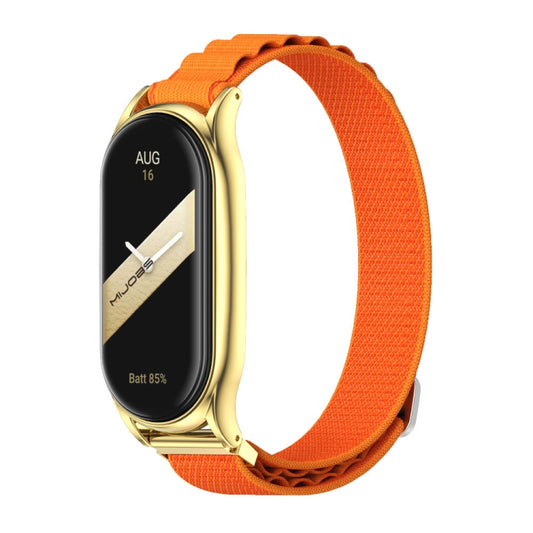 For Xiaomi Mi Band 8 Mijobs Plus Case Nylon Breathable Watch Band(Orange Gold) - Watch Bands by MIJOBS | Online Shopping UK | buy2fix